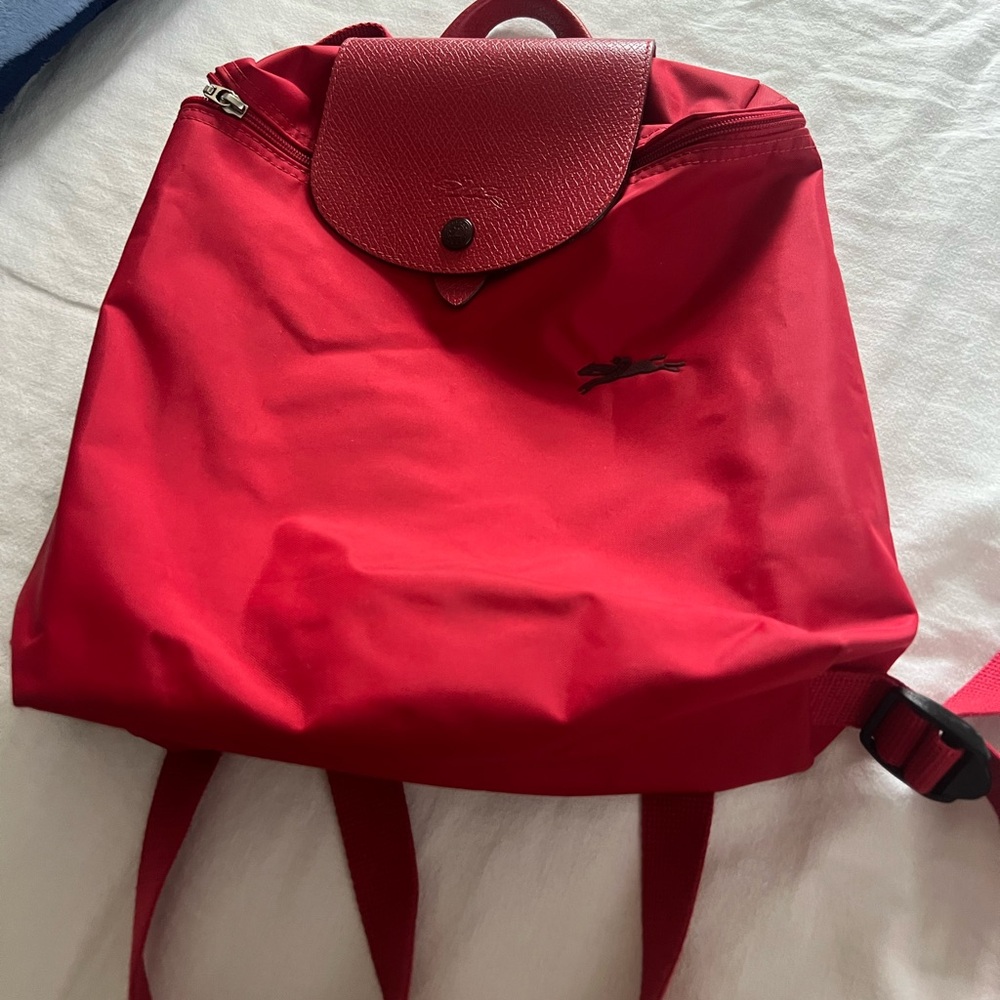 Red Longchamp Backpack